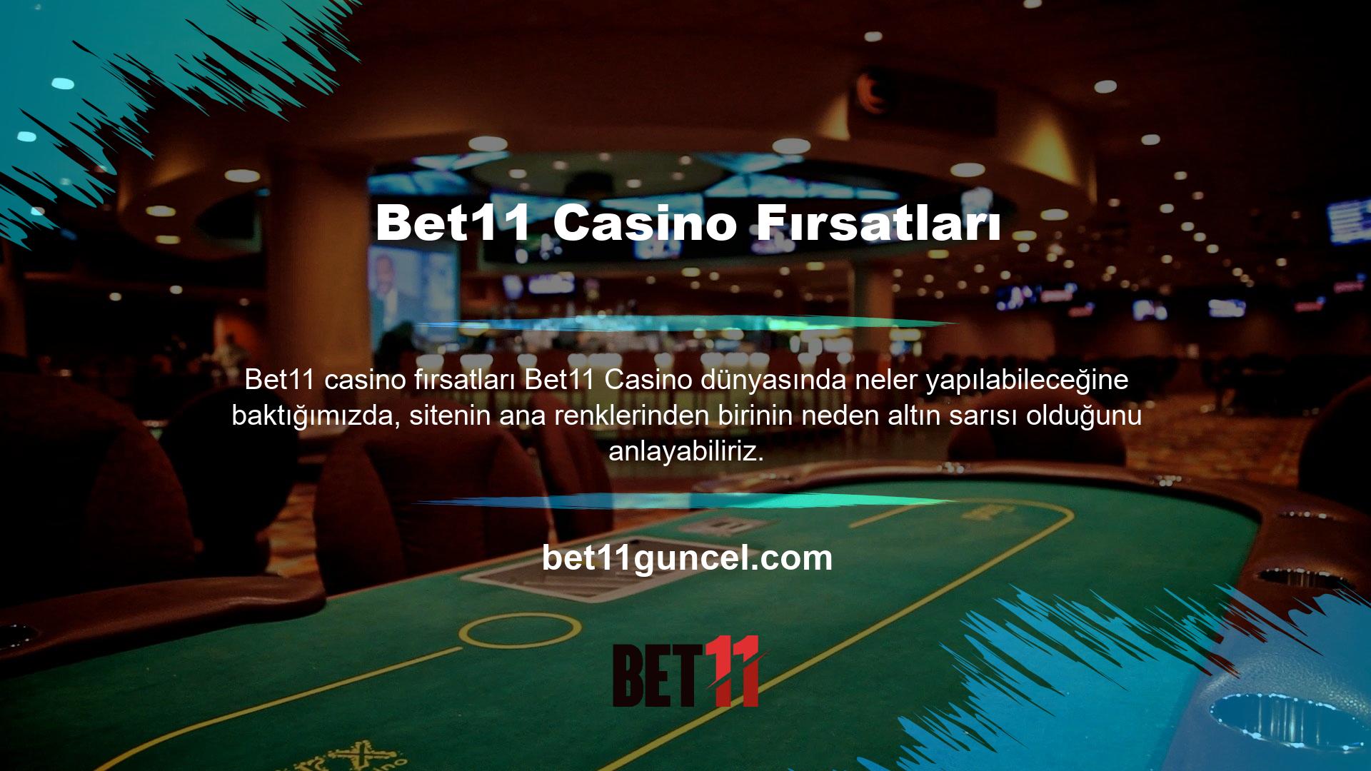 Bet11 casino dünyasının kazançlı içeriğine baktığımızda bunu görebiliriz